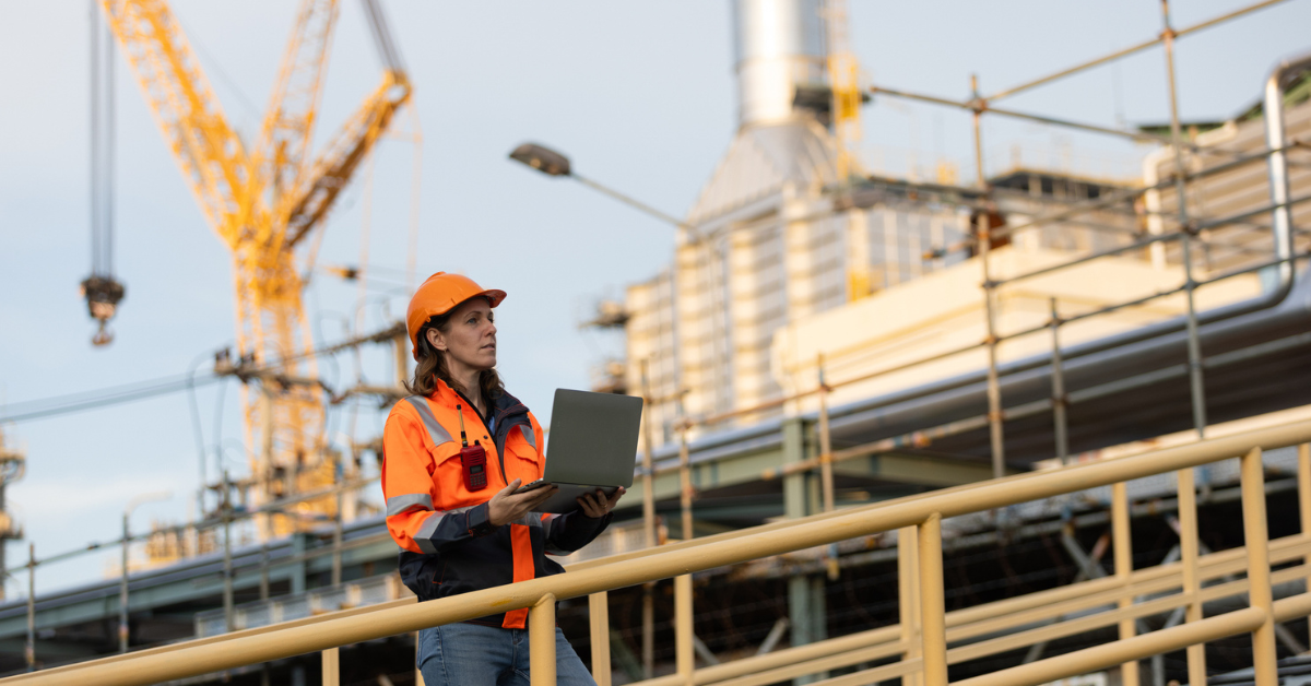 Construction Worker with Computer
