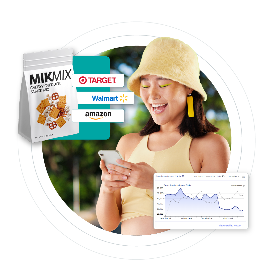 Woman using phone - mikmak commerce experience with insights